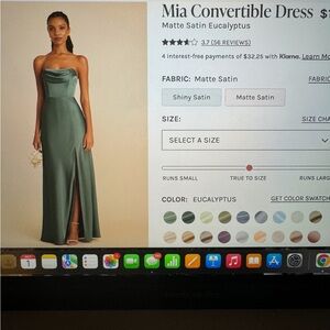 Birdy Grey Strapless Satin Dress in Green